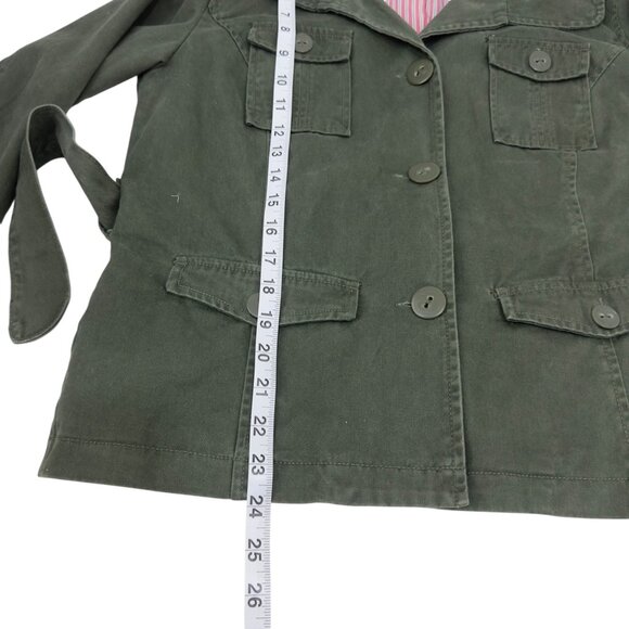 Mossimo Supply Co. Y2k Womens Green Button Up Utility Jacket SZ L Multi Pockets - Picture 5 of 13